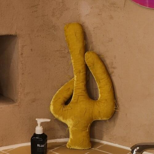 Vintage Cactus Cushion Velvet Toys Pillow Support Nordic Cute Home Office Soft Travel Picnic Pillows Home Room Studio Decoration