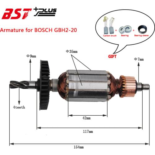 Rotor/Armature For BOSCH GBH2-20 Rotary Hammer AC220V-240V