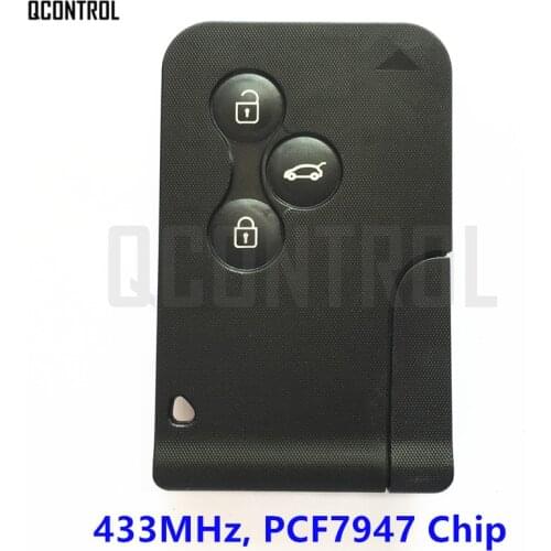 QCONTROL 3 Buttons Car Remote Smart Key Suit for Renault Megane Scenic 433Mhz with 7947 Chip