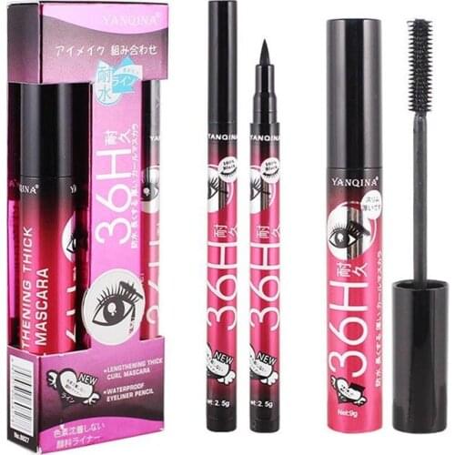 Waterproof 4D Silk Fiber Thick Makeup Eyelash Lengthening Mascara Lengthening Black Eye Lashes Extension Make up Mascara Kit