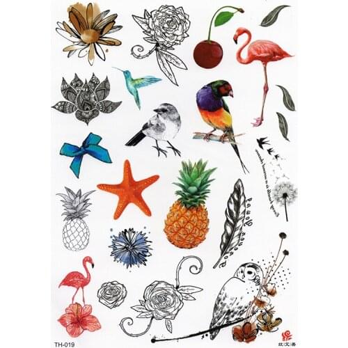 Animal Waterproof Temporary Tattoo Stickers for Adults Kids Flower Fake Tattoos on Body