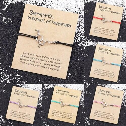 Serotonin Molecule Bracelets 5-HT Bangle Hormone Molecules DNA Bracelet Mental Health Chemistry DNA Bracelet Nurse Jewelry