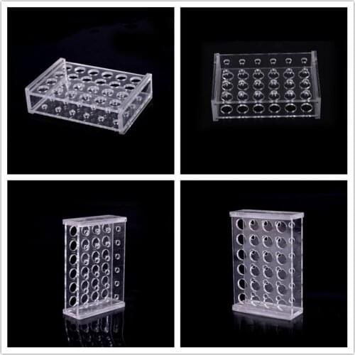 1PC 24 Holes 1.5ml Plastic Clear Centrifugal Test Tube Test Tubing Rack Holder 11mm Dia School Supply Lab Equipment