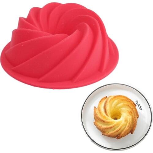 1PC Silicone Cake Molds DIY Homemade Baking Mould Spiral Bread Pastry Hollow Spiral Cake Cookies Baking Tools For Kitchen