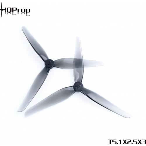 2Pairs HQPROP T5.1X2.5X3 Grey 5125 3-Blade PC Propeller for RC FPV Racing Freestyle 5inch 5.1inch Drone