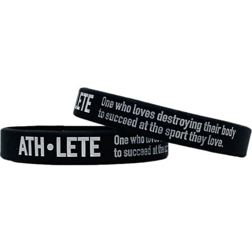 300pcs Motivational ATHLETE DEFINITION Silicone Bracelets Rubber Wristbands Free Shipping by DHL