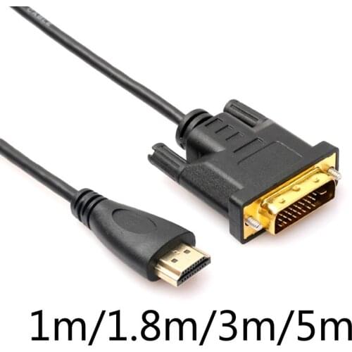 50pcs HDMI to DVI Adapter Cable HDMI Male to DVI-D 24+1 Pin Male 1080P Video Cable for DVD HDTV XBOX 1m/1.8m/3m/5m HDMI Cable