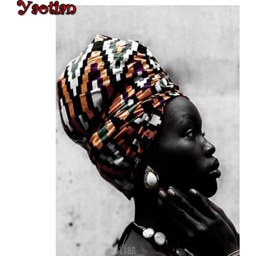 5D Diamond Painting Kits African Woman Portrait Full Drill Square Cross Stitch Diy Diamond Embroidery Diamond Mosaic Decoration