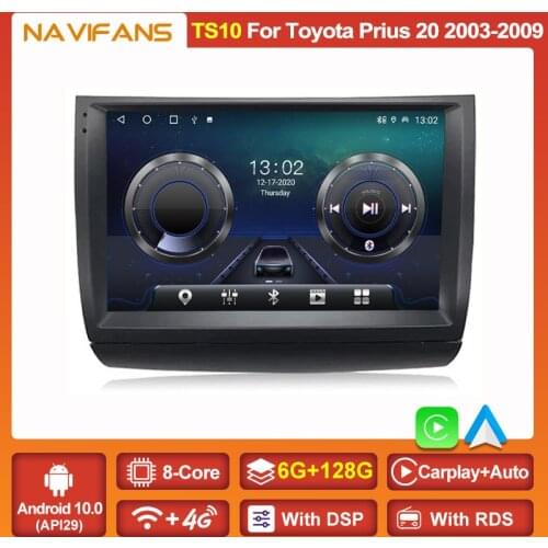 6G+128G Android 11 Carplay Auto Car Multimedia Radio Player For Toyota Prius 20 2003-2009 GPS Stereo DSP RDS FM WIFI 4G LTE Unit