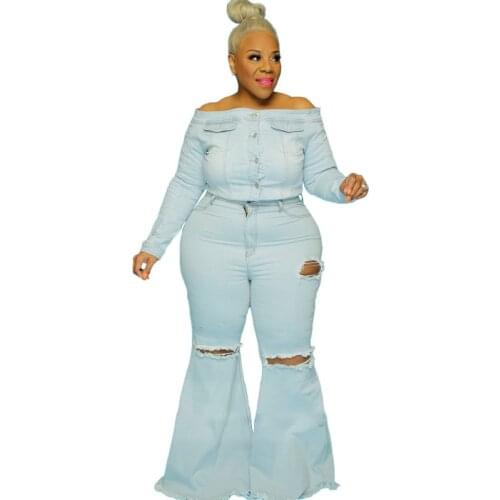 Ripped Horn Solid Color Street Trend Plus Size Womens Jeans Denim Joggers Women Pink Woman Pants