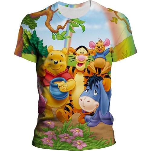 The Many Adventures of Winnie the Pooh Mens Clothes Disney 3D Print Cartoon Anime T-shirt For Children Summer Women T Shirt