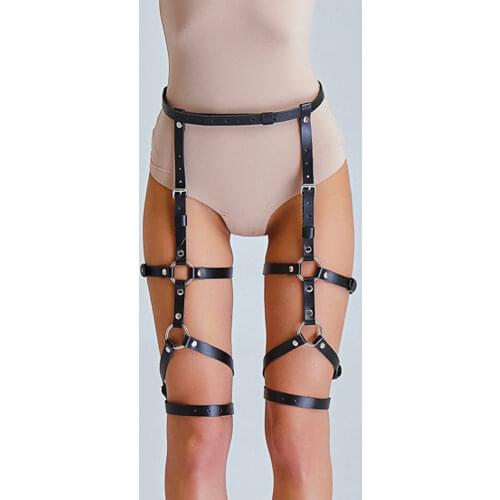 Harajuku Accessories Pole Dancing Bdsm Bondage Punk Clothing Leg Harness Belt Garter Stocking Suspenders for Stockings Garters