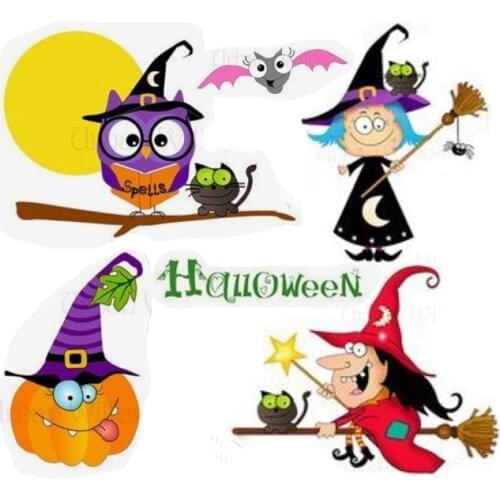 Halloween wizard pattern Stamp And metal die Scrapbooking Alphabet Stamp Embossing Craft Silicone Transparent Stampstampons