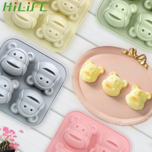 HILIFE Four Cute Fish Mould Gadgets Cooking Tools 3D Cookie Plunger Kitchen Accessories Silicone Cake Mold Bakeware