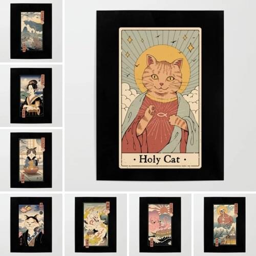 Canvas Painting Ukiyo Wall Art HD Printing Cat Poster Sushi Home Ramen Decorative Anime Living Room Modular Pictures Framework