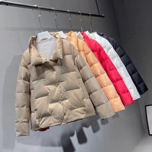 Korean Lightweight Warm Down Coat Women Autumn Winter White Duck Down Jacket Outwear Female Quilted Jacket Parka