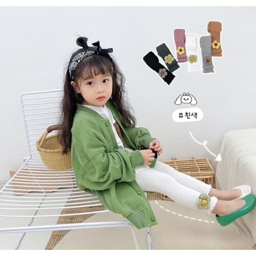 1 to 12 Years Spring Autum Cute Flower Girl Trousers High Quality Cotton Girls' Leggings Soft Knitted Pants for Childrens