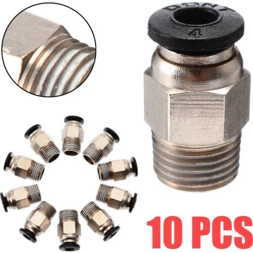5pcs/10pcs Push In Quick Release Fitting Connector J-Head Hotend For V6 PC4-M10 3D Printer Straight Tube Pipe Connection
