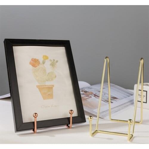 Iron Display Stand Nordic Rose Gold Dish Bowl Rack Picture Frame Book Pedestal Holder Iron Frame Storage Rack Home Decoration