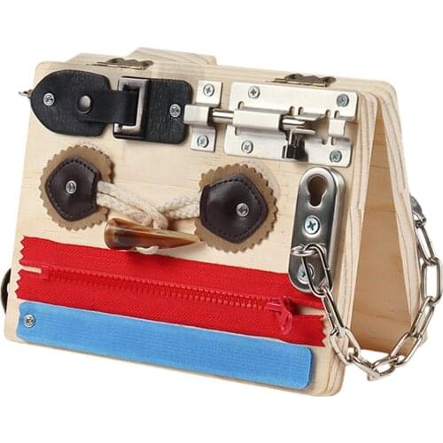 Toddler Kids Wooden Latch Set Sensory Lock Toys Kids Basic Skills Activity Board Basic Skills Learning Educational Sensory Toy