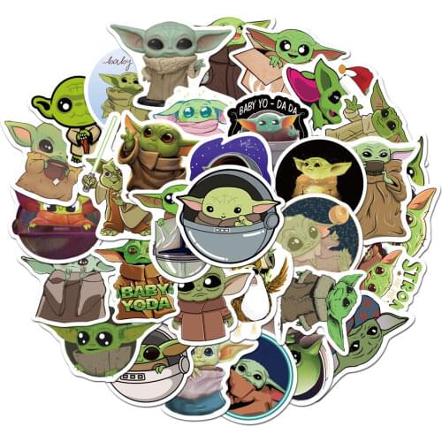 10/30/50Pcs/Set Yoda Stickers Disney Marvel Anime Star Wars Waterproof Skateboard Luggage Laptop Guitar Decals Kids Sticker Toys