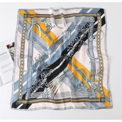 New Silk Scarf Square Print Shawl and Wraps Lady Hair Band Women Bandana Neckerchief Female Headband Foulard Fashion Hijab 2021