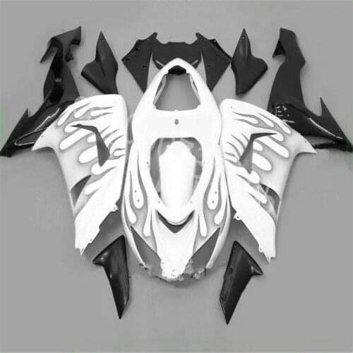 White black white flames Fairing for KAWASAKI NINJA ZX10R 06-07 ZX 10R 06 07 ZX-10R 10 R 2006 2007 Fairing Kits