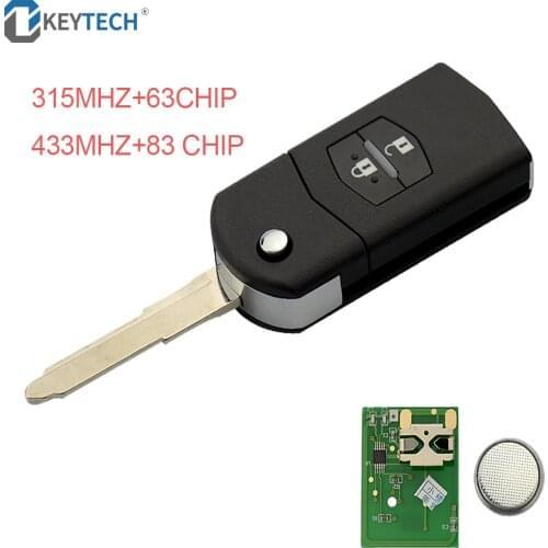 OkeyTech 2 Buttons 315/433Mhz Remote Car Key For Mazda Ske126-01 For M2 Demio M3 Axela M5 Premacy M6 Atenza M8 MPV Uncut Blade