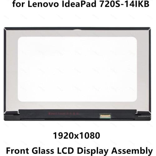 14" for Lenovo IdeaPad 720S-14IKB 80BD B140HAN03.5 Front Glass + FHD IPS LCD LED Screen Display Panel Assembly Non Touch Version