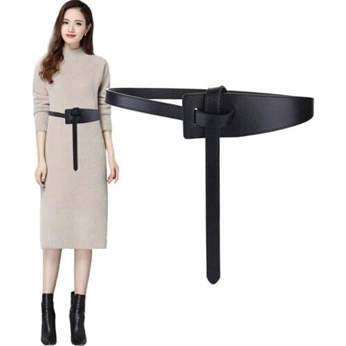 Waistband Women Waist Belt Fashion Shirt Dress Decor Party Solid Leisure Ladies Knotted Corset Artificial Leather Accessories