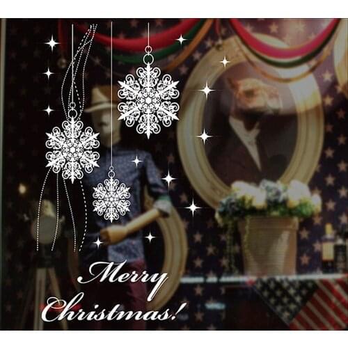 Christmas Snowman Shop Window Stickers Removable DIY Home Window Wall Stick Decal Christmas Decorations Vinyl ph389