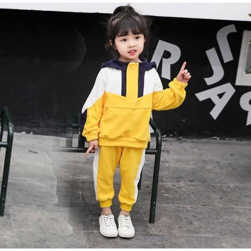 Boys Girls Sport Clothing Patchwork Costume For Girls Casual Style Clothes For Girls Spring Autumn Tracksuit Kids