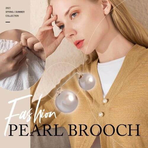3PCS Fashion Brooch Double Pearl Brooches for Women Metal Lapel Pin Brooch Pins Sweater Shirt Cardigan Brooch Accessories