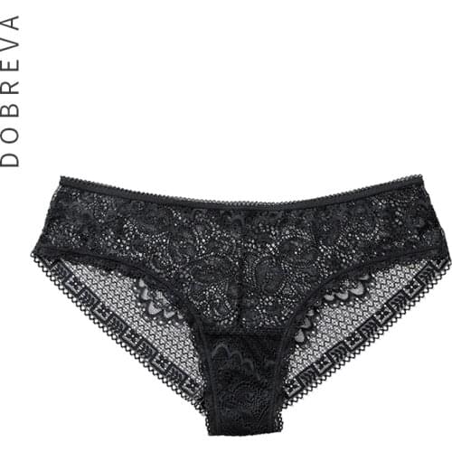 DOBREVA Womens Elastic Smooth Lace Low Rise Hipster Panties