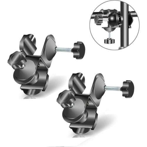 2 Pieces Heavy Duty Metal Dual Double U Clip C Clamp Type Bracket Mount for Photo Studio Boom Arm Light Stand