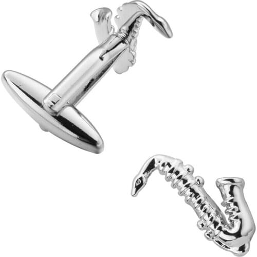 Newest Auction Sax Cufflinks Buttons for Mens Wedding Gifts Fashion Mens Business Shirt Cufflink Brand silve 3 pair pack sale