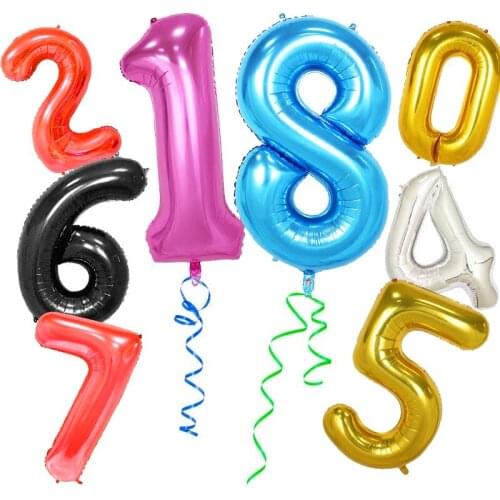 32inch number ballons figures gold silver blue pink digit air balloons festive large balloon Party favor baby birthday balloon