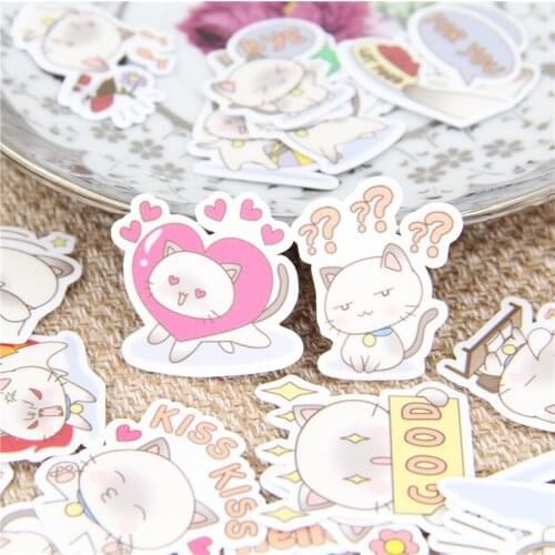 New 40 pcs Cute cat expression for phone car Label Decorative Stationery Stickers Scrapbooking DIY Diary Album toy Sticker