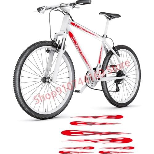 8pcs Flames vinyl Bicycle Sticker Decor Universal MTB Road Bike for TREK S-WORKS CUBE GIANT Shimano KONA PASHLEY DIAWA zxc-851