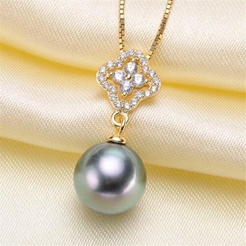 925 Silver Half Hole Eye Pins Beads End Caps Top Drilled Pendant Bails Connector For DIY Jewelry Accessories No Pearl No Chain