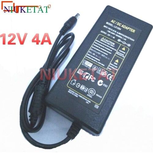 1pcs LX1204 AC 100-240V to DC 12V 4A 48W Power Adapter Switching Power Supply 12V4A Charger For RGB LED Strips Light