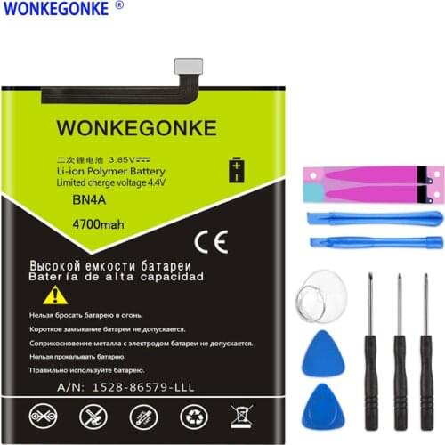 WONKEGONKE Battery For Xiaomi Redmi Note7 Note 7 Pro M1901F7C BN4A Genuine Batteries + Tools
