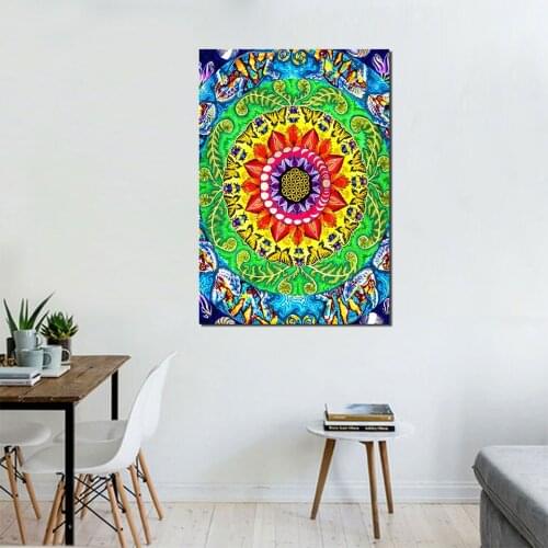ArtSailing Samsara Mandala by Rachel Rosenkoetter HD print 1 piece canvas art Poster Wall Pictures For Living Room CU-3385C
