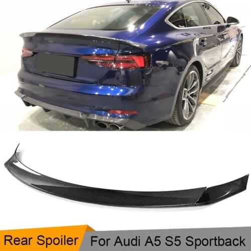 Rear Trunk Spoiler Wing for Audi A5 S5 Sportback Hatchback 4 Door 2017 2018 2019 Carbon Fiber / FRP Tail Spoiler Accessories