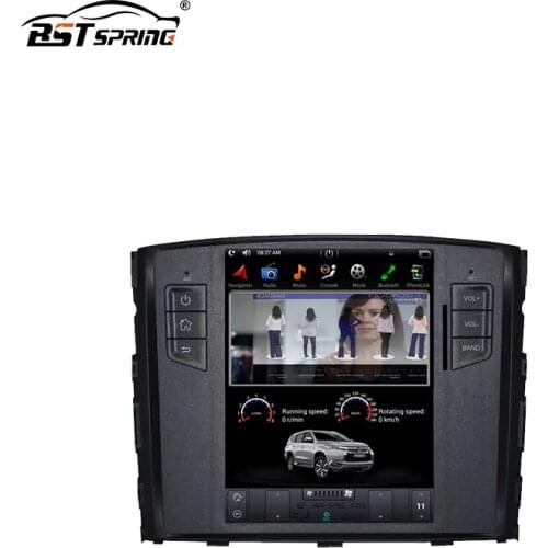 Bosstar 10.4 inch Tesla Android car stereo radio dvd player for Mitsubishi Pajero V97 with rockford amplifier car audio system