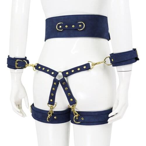 Bdsm Bondage Leather Body Harness Strap with Handcuffs Rope for Couples Slave Bracelet Belts Restraints Nightclub Wear Sex Shop