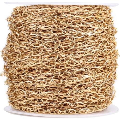 Semitree 1 Meter 304 Nickel Free Stainless Steel Chain Gold Circle Link Chains DIY Necklace Jewelry Making Handicraft Findings