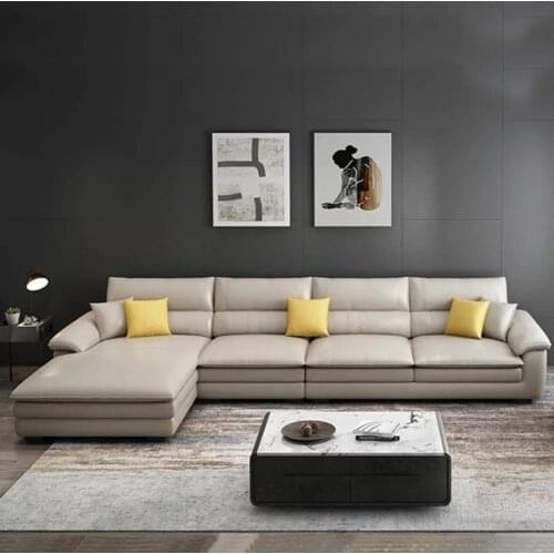 Living room Sofa genuine leather couch L shape corner Nordic modern muebles de sala cama puff asiento sala futon диван мебель кр