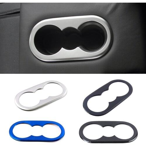For Volkswagen VW Tiguan MK2 2017-2019 Rear Seat Water Cup Holder Cover Trim Stainless Steel Interior Sticker