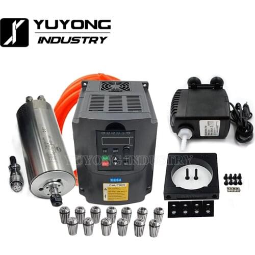 Water Cooled 1.5KW/2.2KW Router Spindle + 1.5KW/2.2KW Inverter VFD + 80mm Spindle Mount Kit For Workbee,Lead CNC,OX CNC,C-Beam